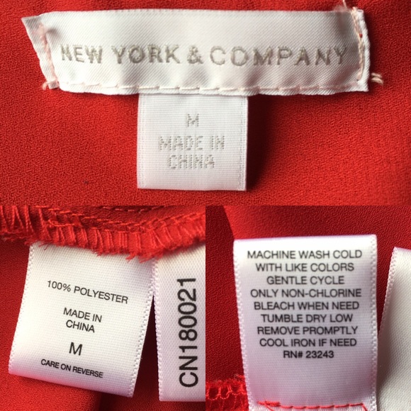 🐞 Chiffon Layered 3/4 Sleeve New York & Co Blouse - Picture 2 of 6